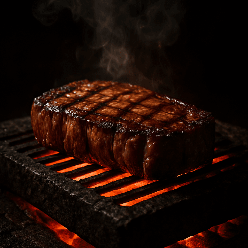 Premium Steak auf dem Lavasteingrill